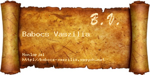 Babocs Vaszilia névjegykártya